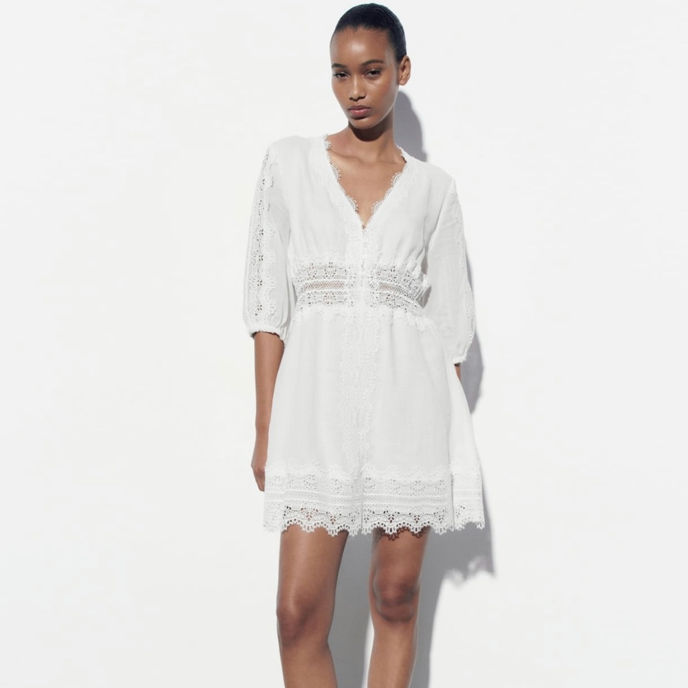 Zara limited edition ramie mini dress